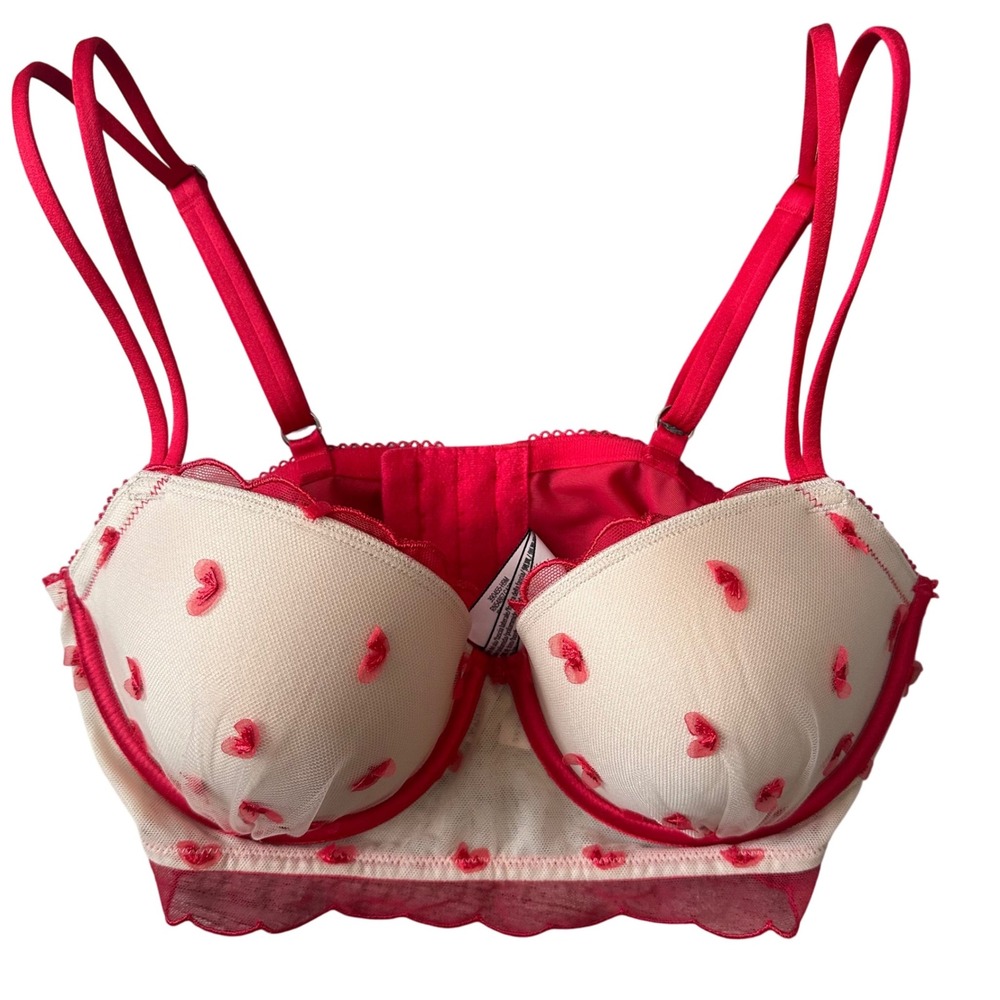 Victorias Secret Dream‎ Angels Demi Bra 34D Red Heart Lingerie